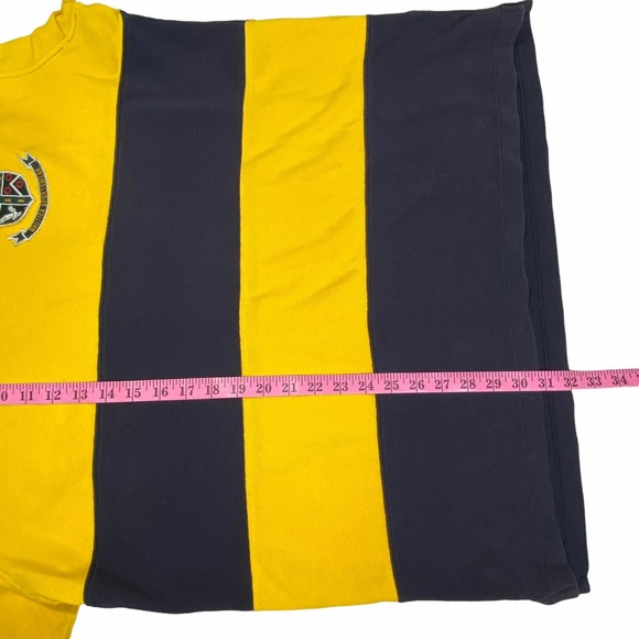 Nautica Sportswear Y2K Rugby Stripe Polo Shirt Mens Yellow Blue XL Sailing Retro - Picture 11 of 11